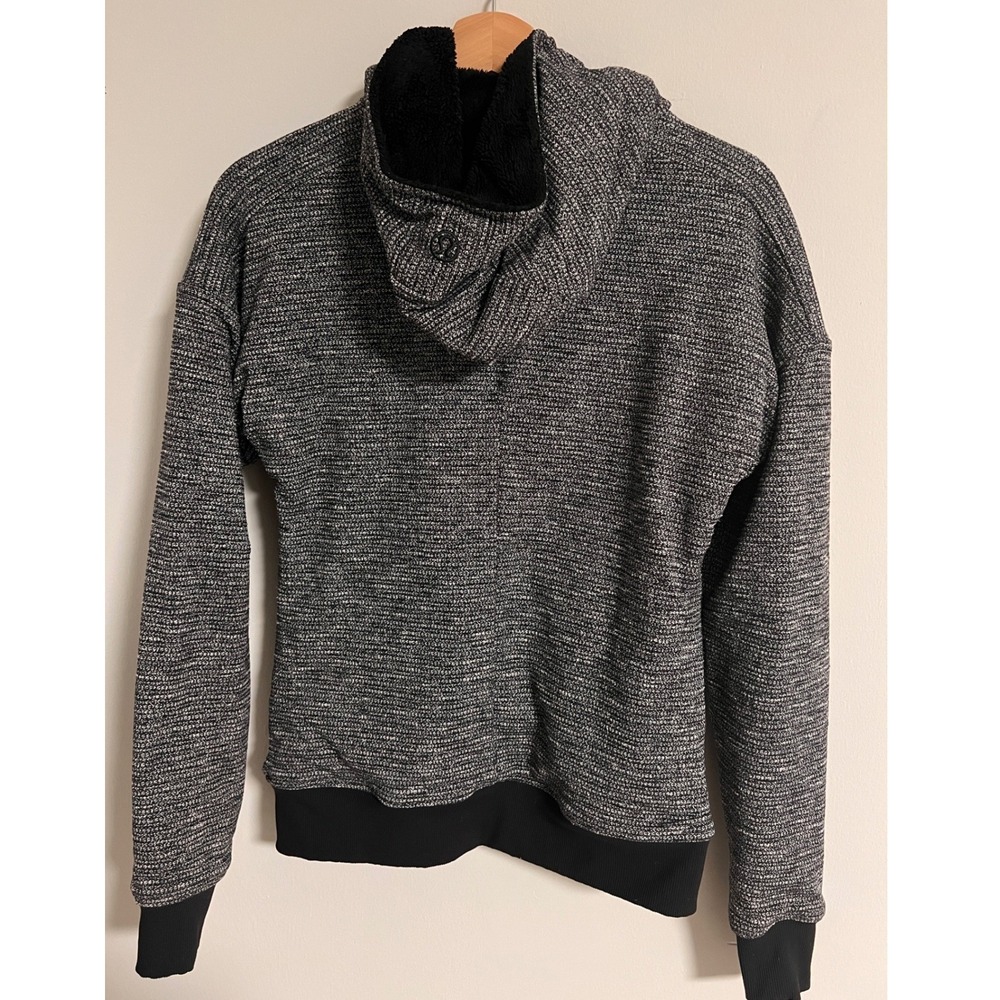 Lululemon Daily Yoga Jacket Womens 6 Coco Pique Black Gray Full Zip Thumbholes - Picture 2 of 14